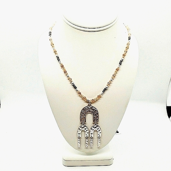 ROMOLO STITCH FIX LONG SILVER NECKLACE BEADS - Picture 1 of 10